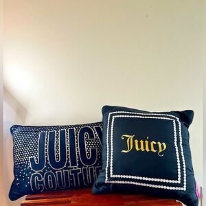 Set of Juicy Couture Black and Gold Accent Pillows. Both in great condition!